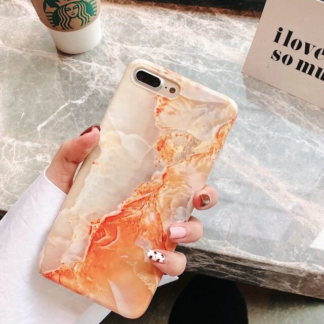 Orange Marble iPhone Case