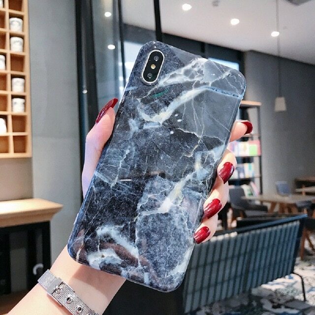 Dark Grey Marble iPhone Case