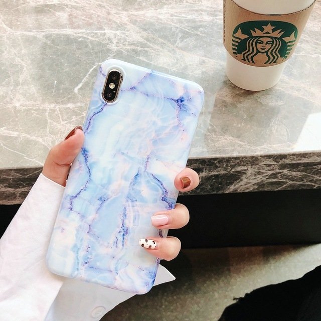 Lite Azul Marble iPhone Case