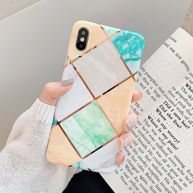 Calm Citrus Geo Marble iPhone Case