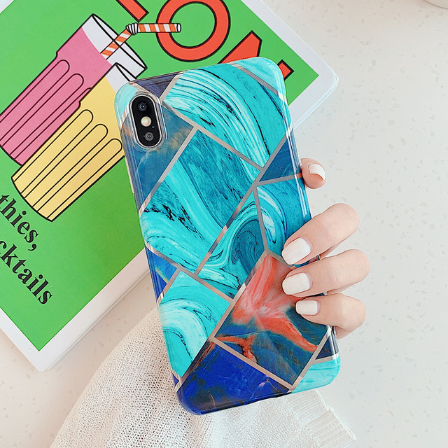 Oceanic Eruption Geo Marble iPhone Case