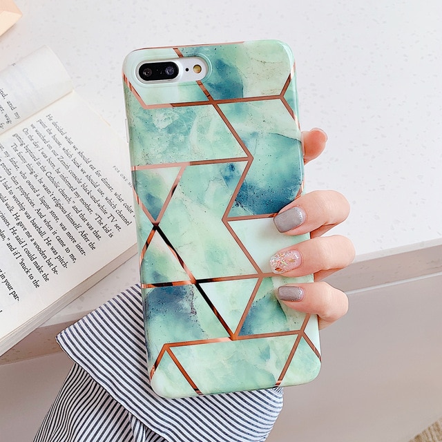Seafoam Geo Marble iPhone Case