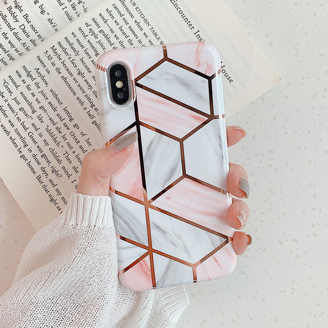 Upstanding Lady Geo Marble iPhone Case